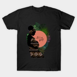 African Woman Baby Girl Announcement | Cherie's Art(c)2021 T-Shirt